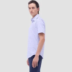 Miles Plaid Print OoohCotton Short-Sleeve Shirt