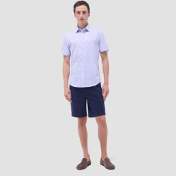 Miles Plaid Print OoohCotton Short-Sleeve Shirt