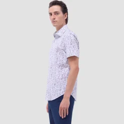 Miles Striped Floral OoohCotton Short-Sleeve Shirt