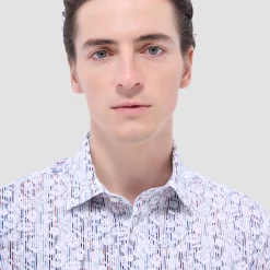 Miles Striped Floral OoohCotton Short-Sleeve Shirt