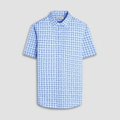 Miles Windowpane OoohCotton Short-Sleeve Shirt