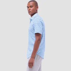 Miles Windowpane OoohCotton Short-Sleeve Shirt