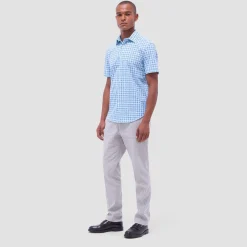 Miles Windowpane OoohCotton Short-Sleeve Shirt