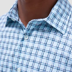 Miles Windowpane OoohCotton Short-Sleeve Shirt