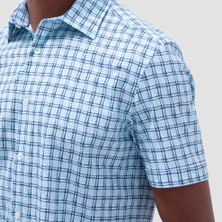 Miles Windowpane OoohCotton Short-Sleeve Shirt