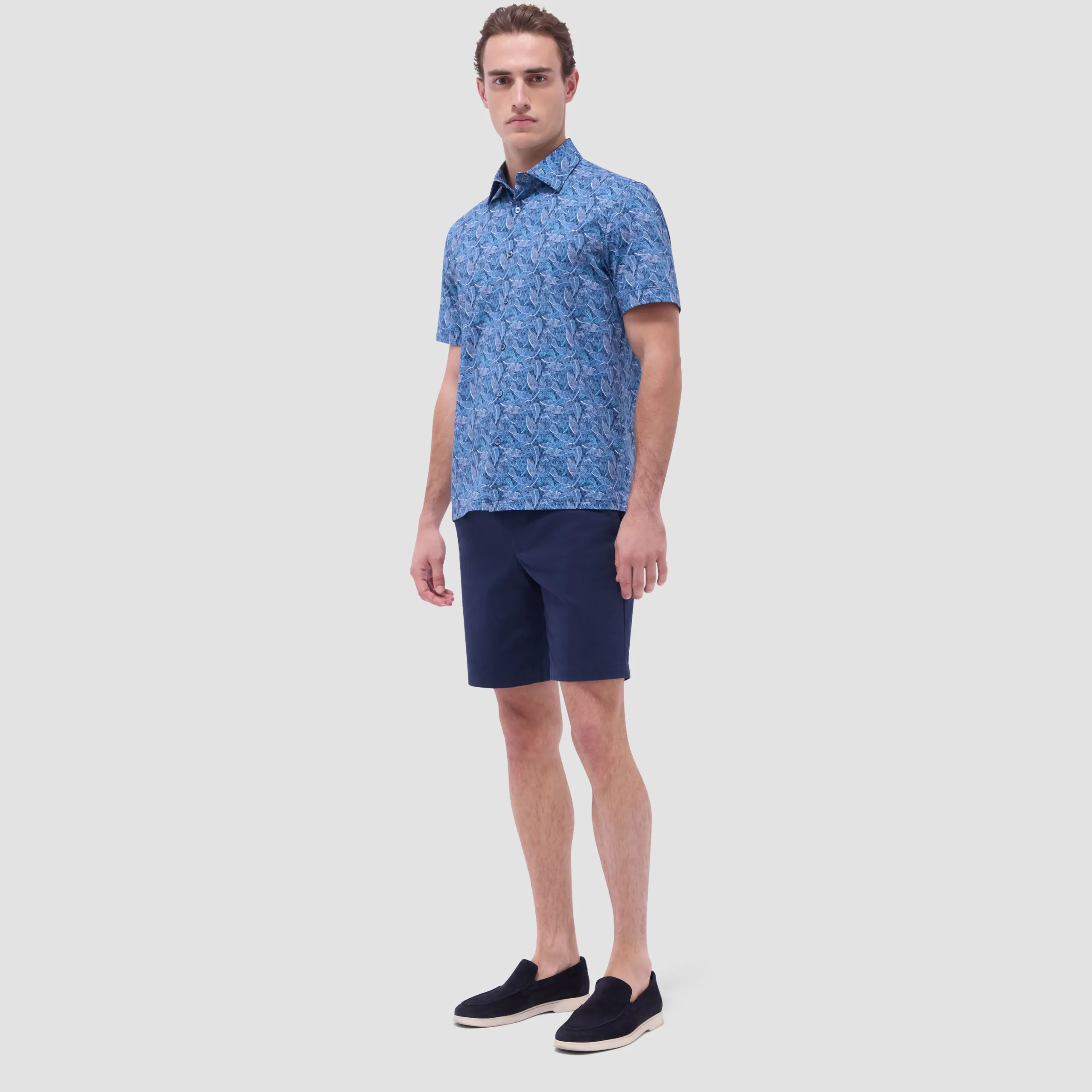 Milo Leaf Print OoohCotton Short-Sleeve Shirt