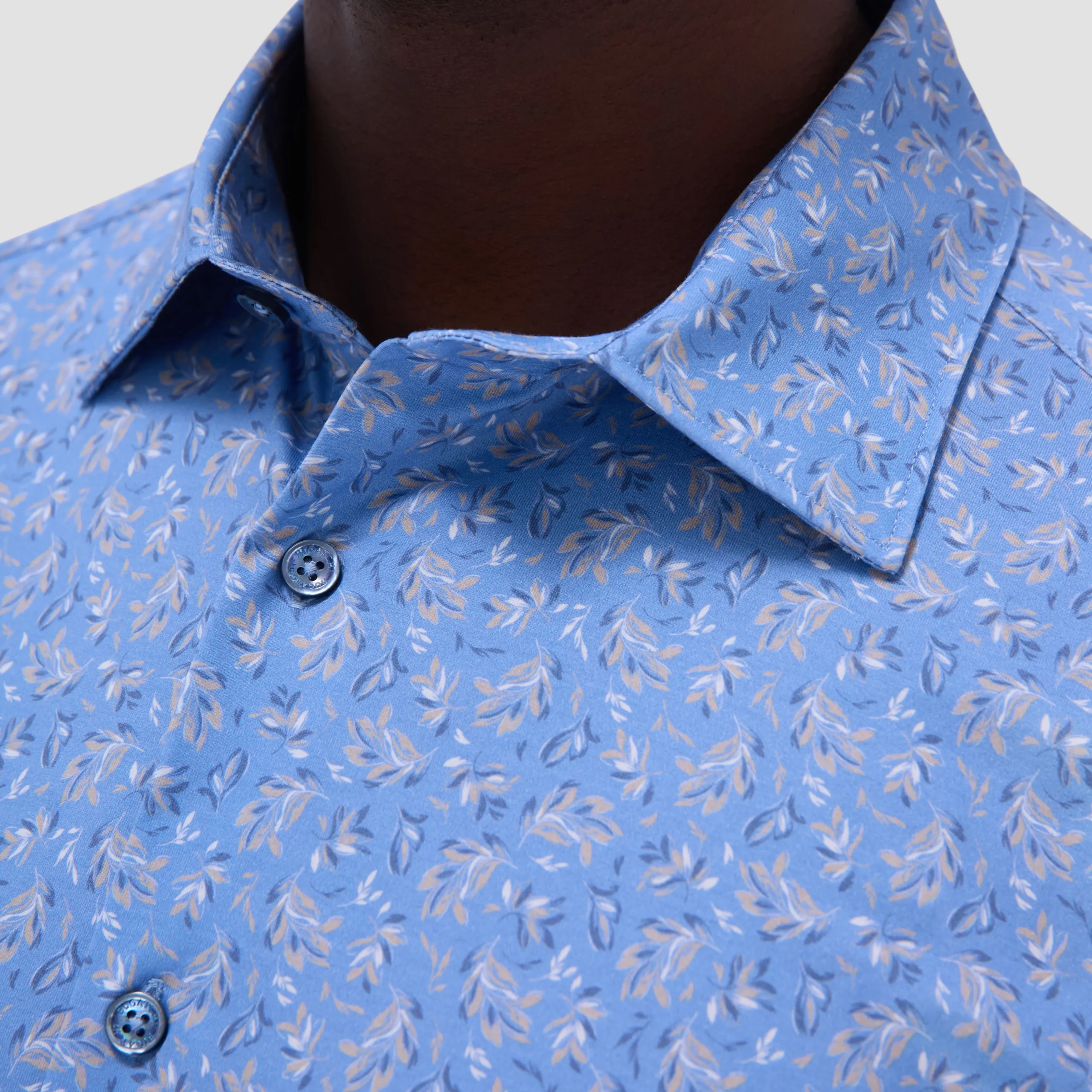 Milo Leaf Print OoohCotton Short-Sleeve Shirt