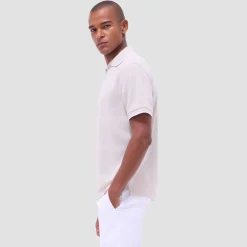 Mixed Media Johnny Collar Polo Shirt