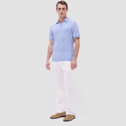 Mixed Media Johnny Collar Polo Shirt