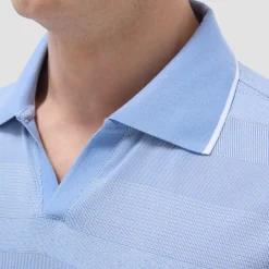 Mixed Media Johnny Collar Polo Shirt