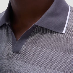 Mixed Media Johnny Collar Polo Shirt