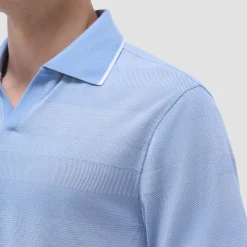 Mixed Media Johnny Collar Polo Shirt