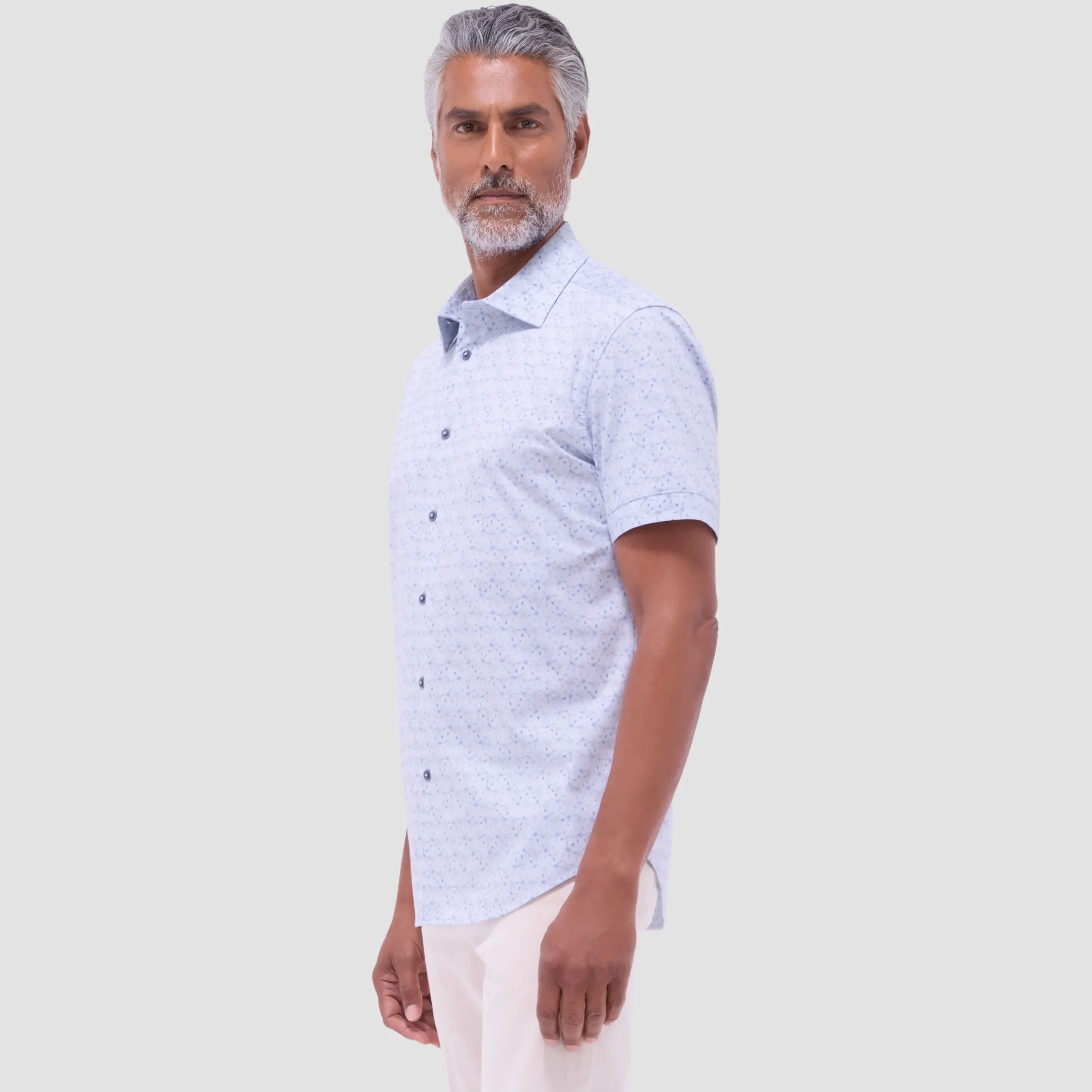 Myron Double-Sided Floral & Feather OoohCotton Short- Sleeve Shirt