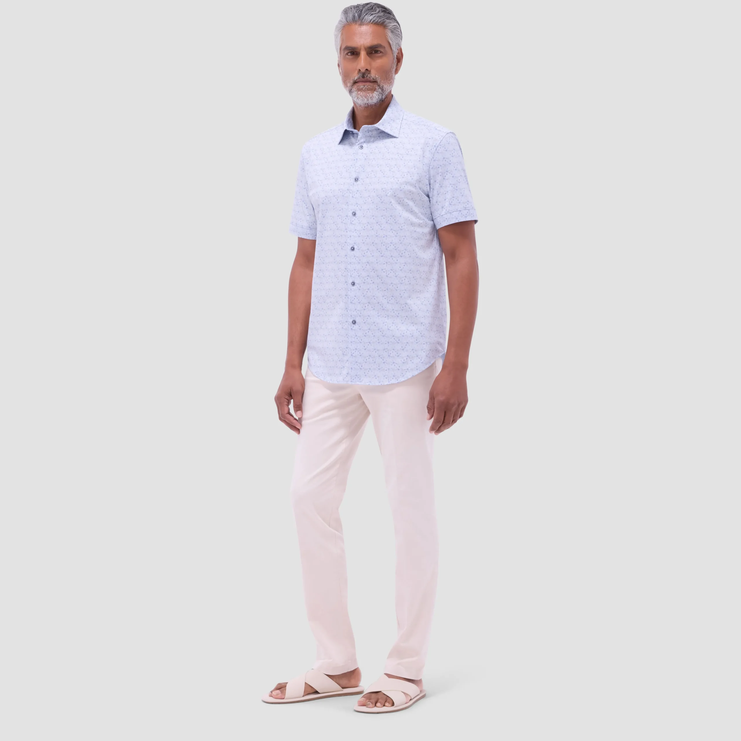 Myron Double-Sided Floral & Feather OoohCotton Short- Sleeve Shirt