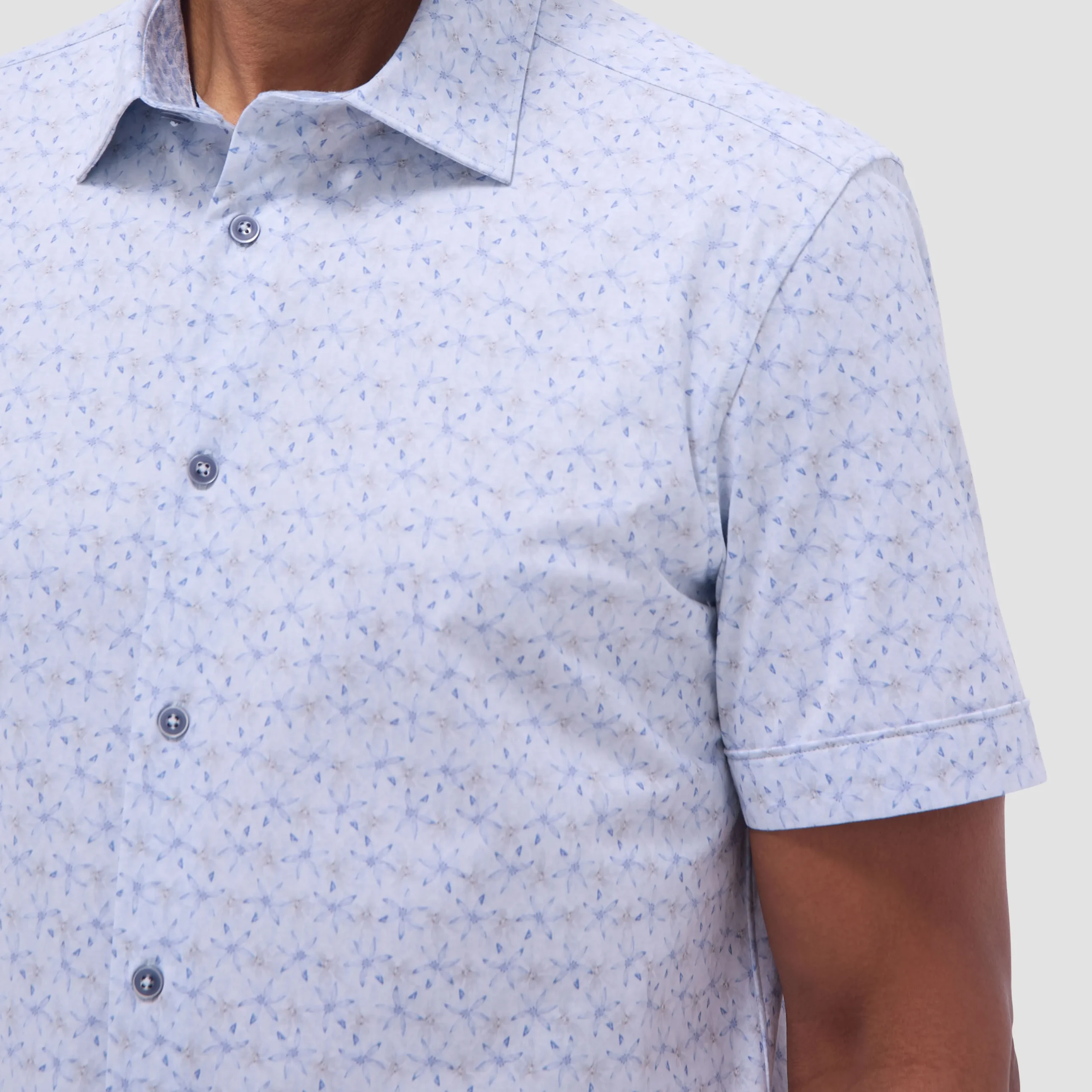 Myron Double-Sided Floral & Feather OoohCotton Short- Sleeve Shirt