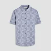 Myron Double-Sided Geometric & Chevron OoohCotton Short-Sleeve Shirt