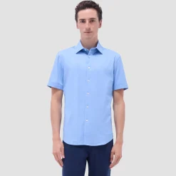 Myron Double-Sided Herringbone & Solid OoohCotton Short-Sleeve Shirt