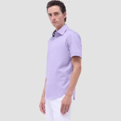Myron Double-Sided Herringbone & Solid OoohCotton Short-Sleeve Shirt