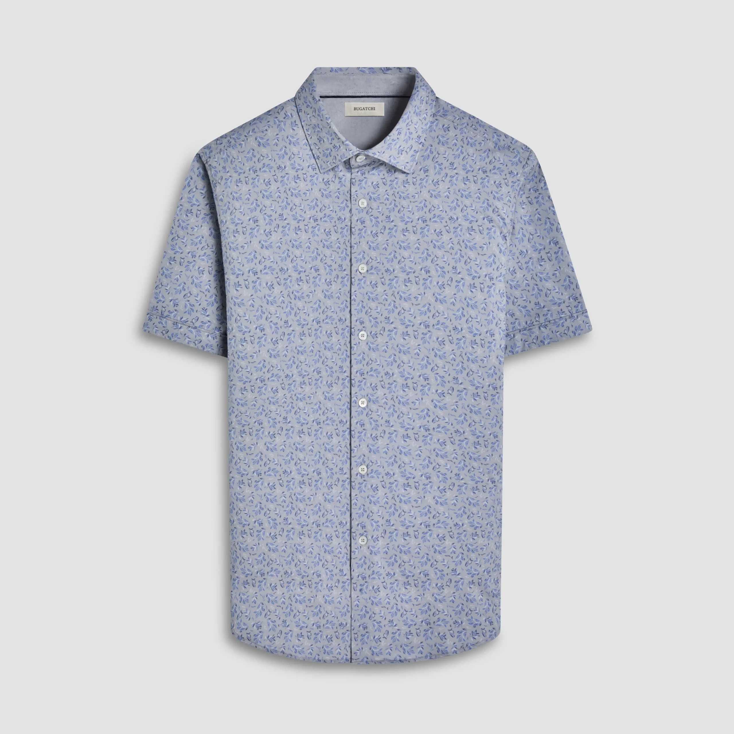 Myron Double-Sided Leaf & Solid OoohCotton Short-Sleeve Shirt
