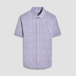 Myron Double-Sided Leaf & Check OoohCotton Short-Sleeve Shirt