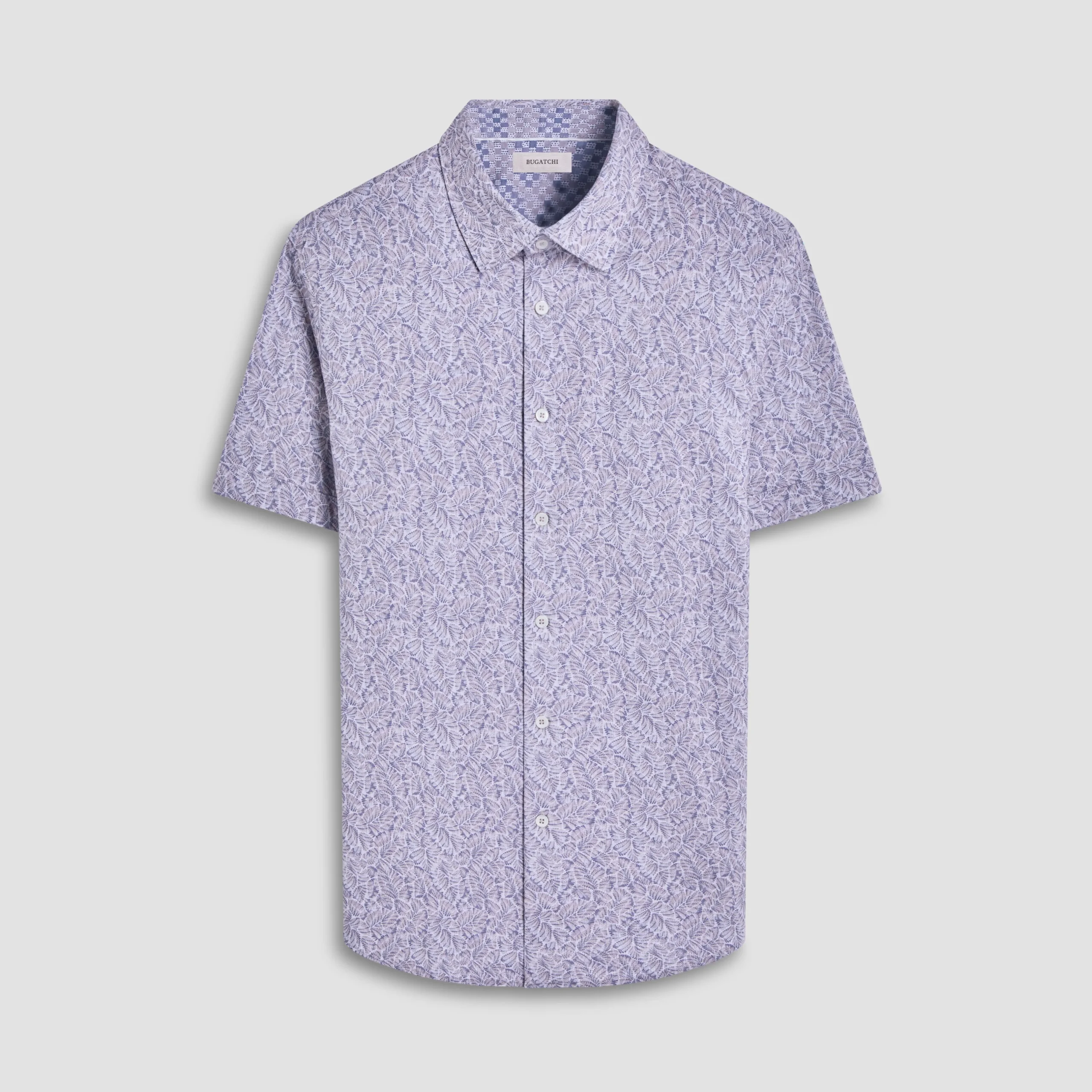 Myron Double-Sided Leaf & Check OoohCotton Short-Sleeve Shirt