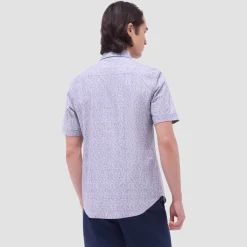 Myron Double-Sided Leaf & Check OoohCotton Short-Sleeve Shirt