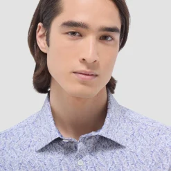 Myron Double-Sided Leaf & Check OoohCotton Short-Sleeve Shirt