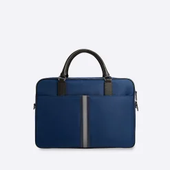 Nylon Briefcase with Leather Trim