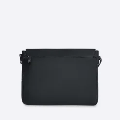Nylon Messenger Bag with Leather Trim