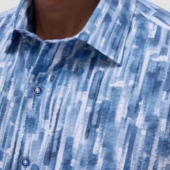 Orson Abstract Seersucker Short-Sleeve Shirt