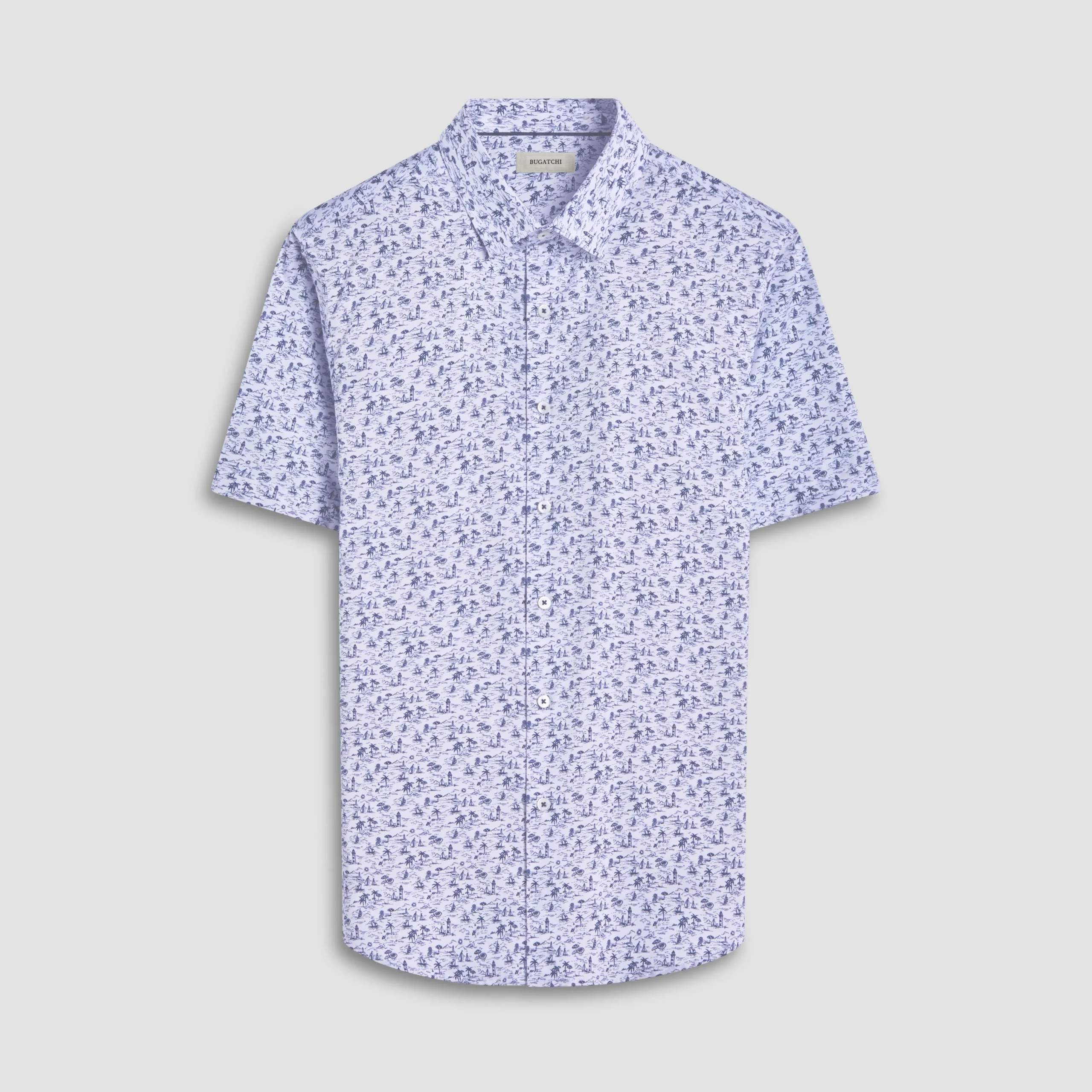 Orson Coastal Toile Short-Sleeve Shirt