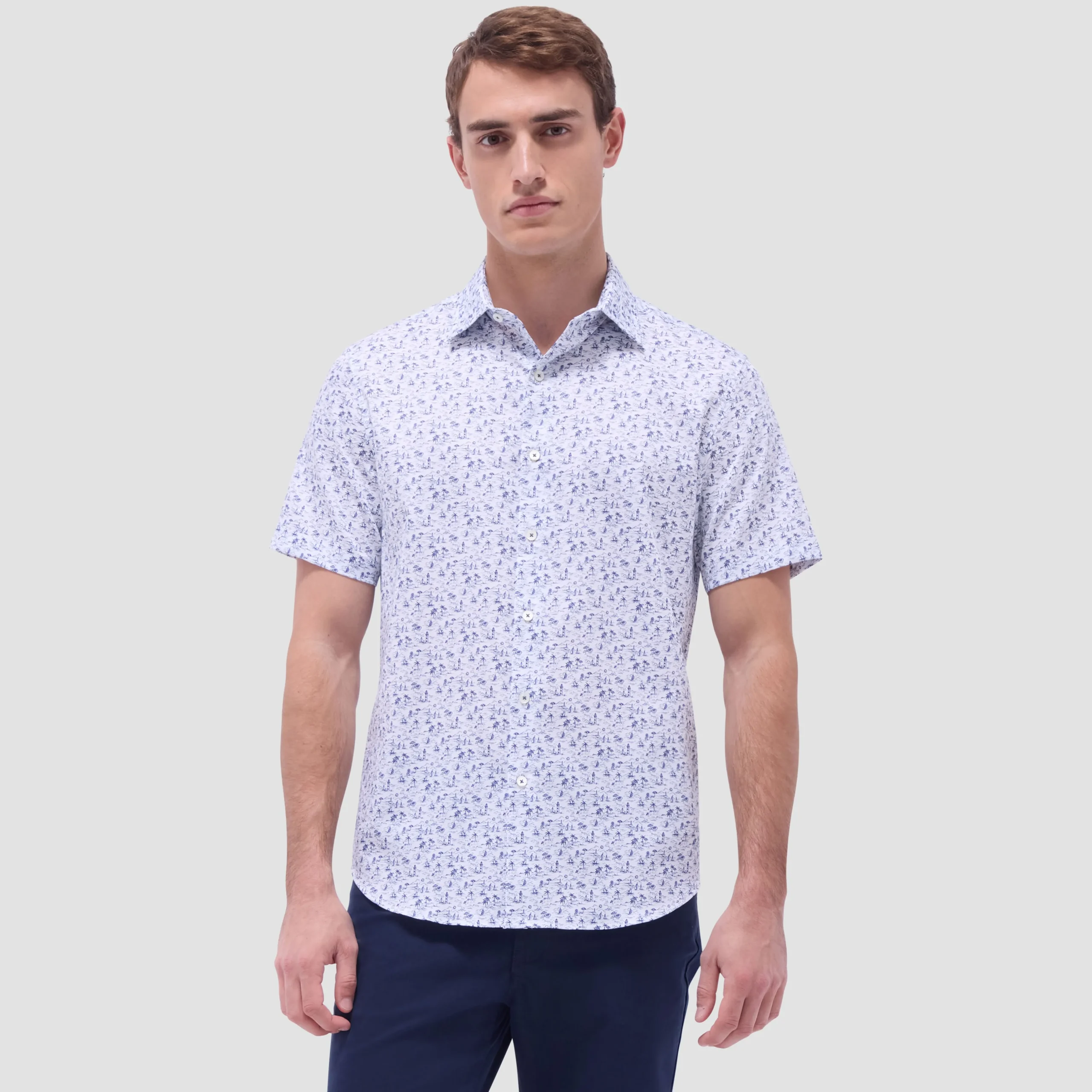 Orson Coastal Toile Short-Sleeve Shirt