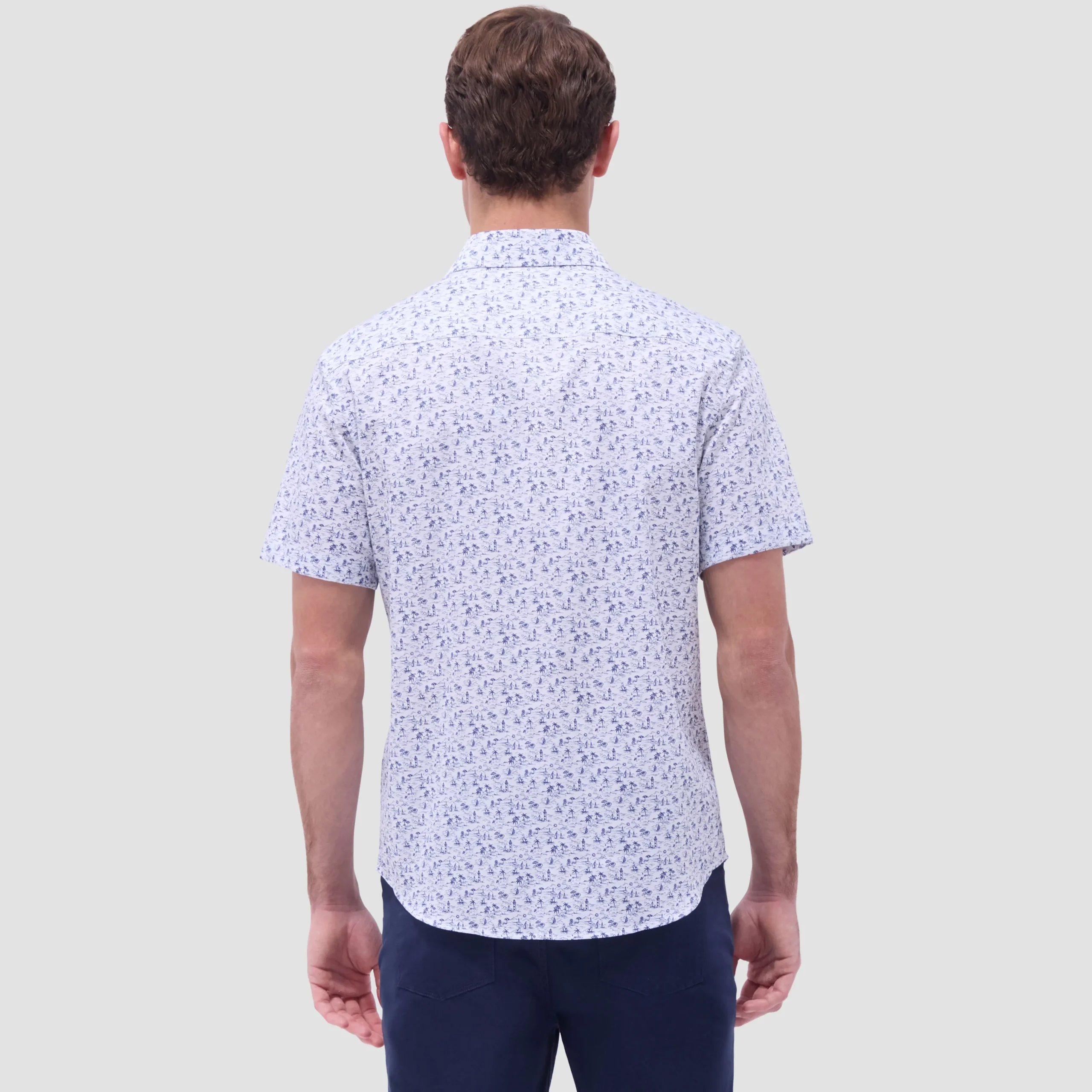 Orson Coastal Toile Short-Sleeve Shirt