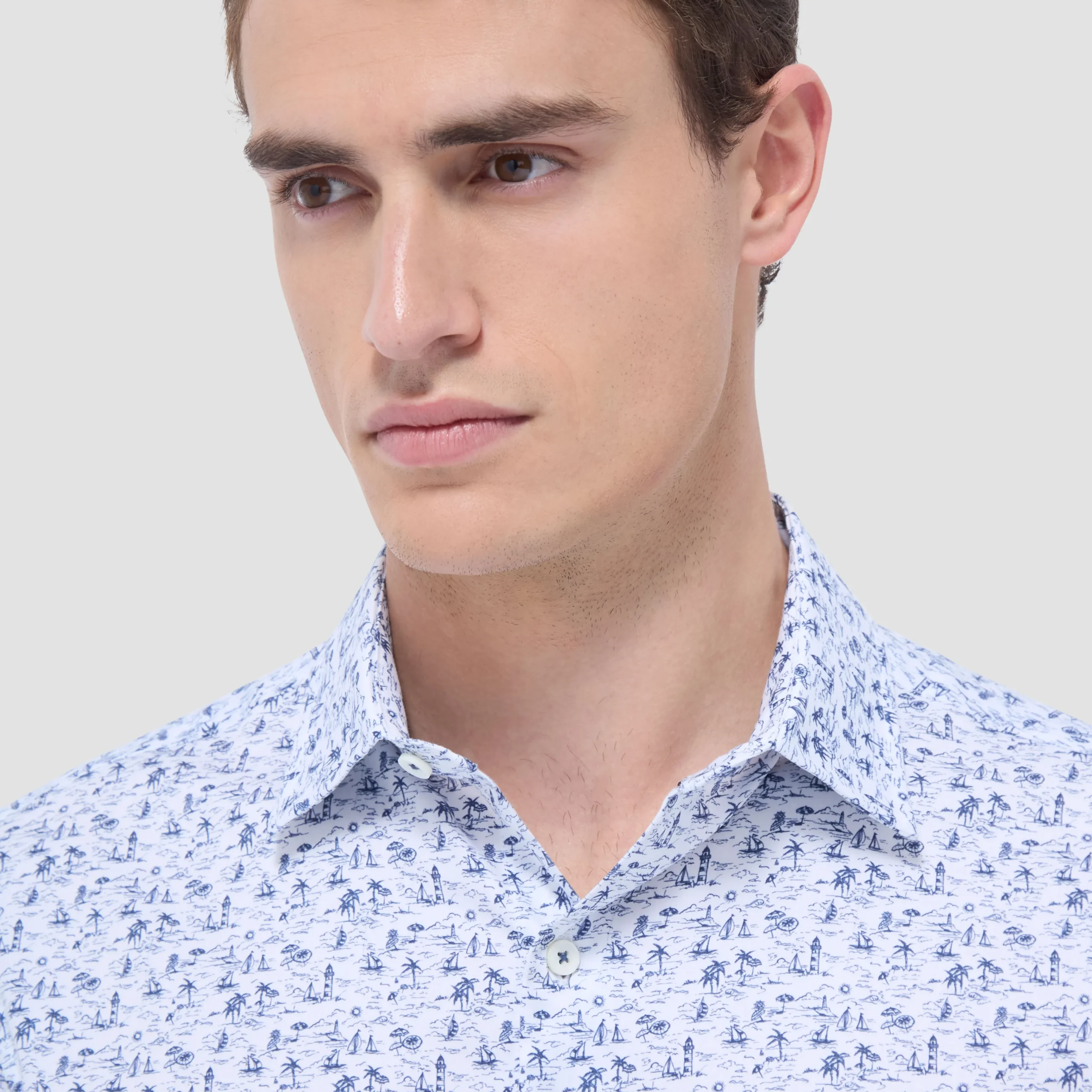 Orson Coastal Toile Short-Sleeve Shirt