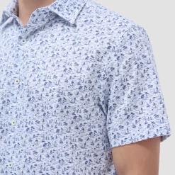 Orson Coastal Toile Short-Sleeve Shirt