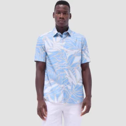 Orson Leaf Print Short-Sleeve Shirt