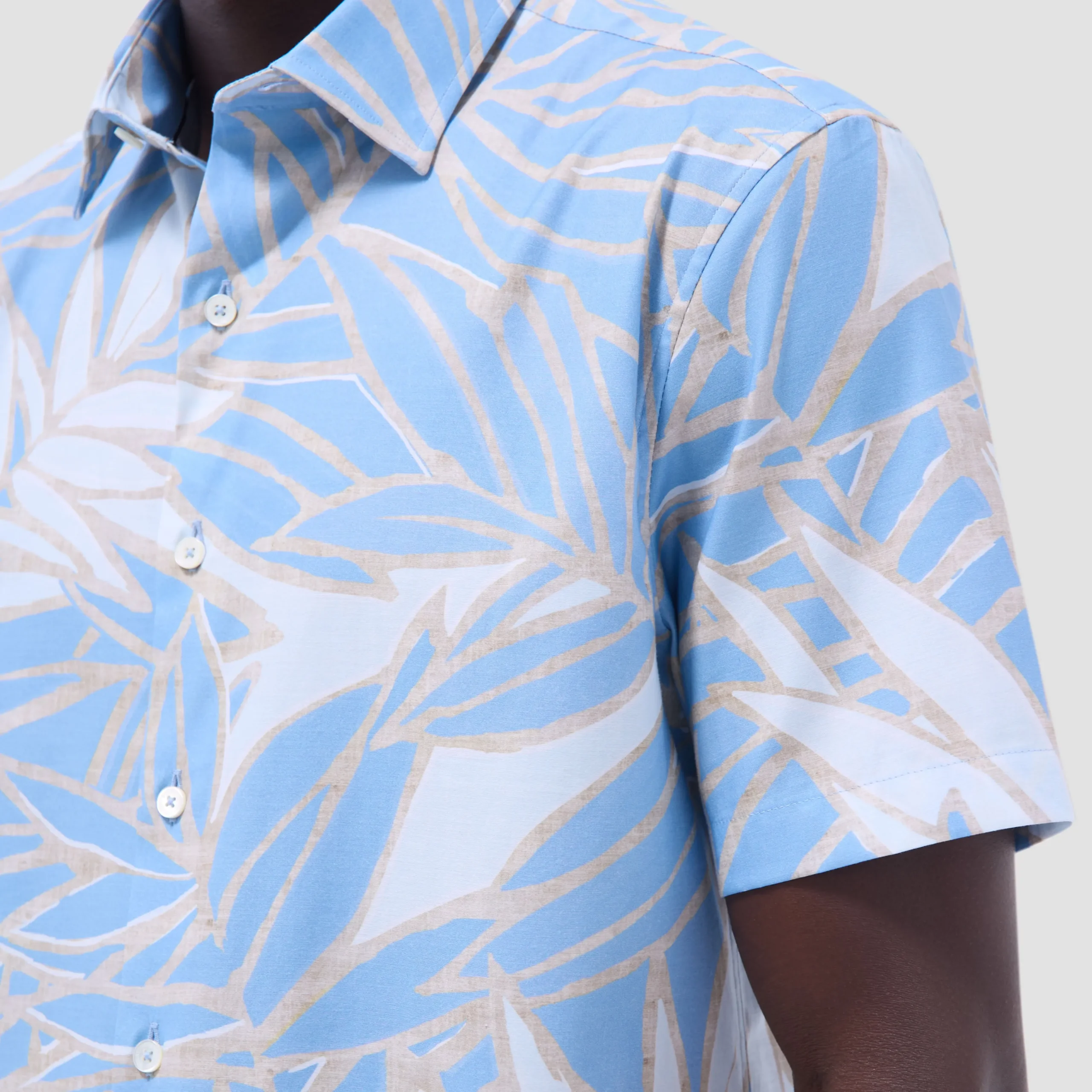 Orson Leaf Print Short-Sleeve Shirt