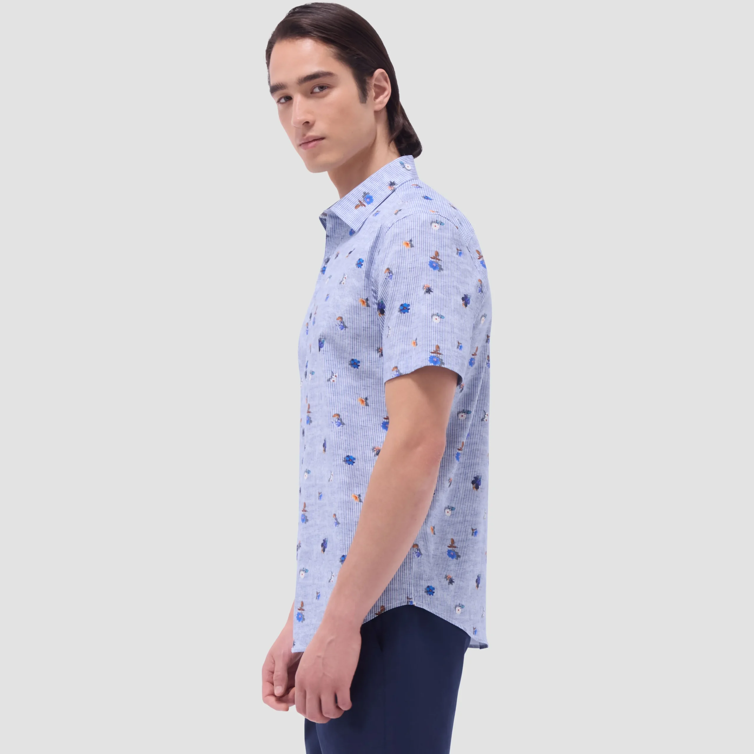 Orson Striped Floral Short-Sleeve Shirt