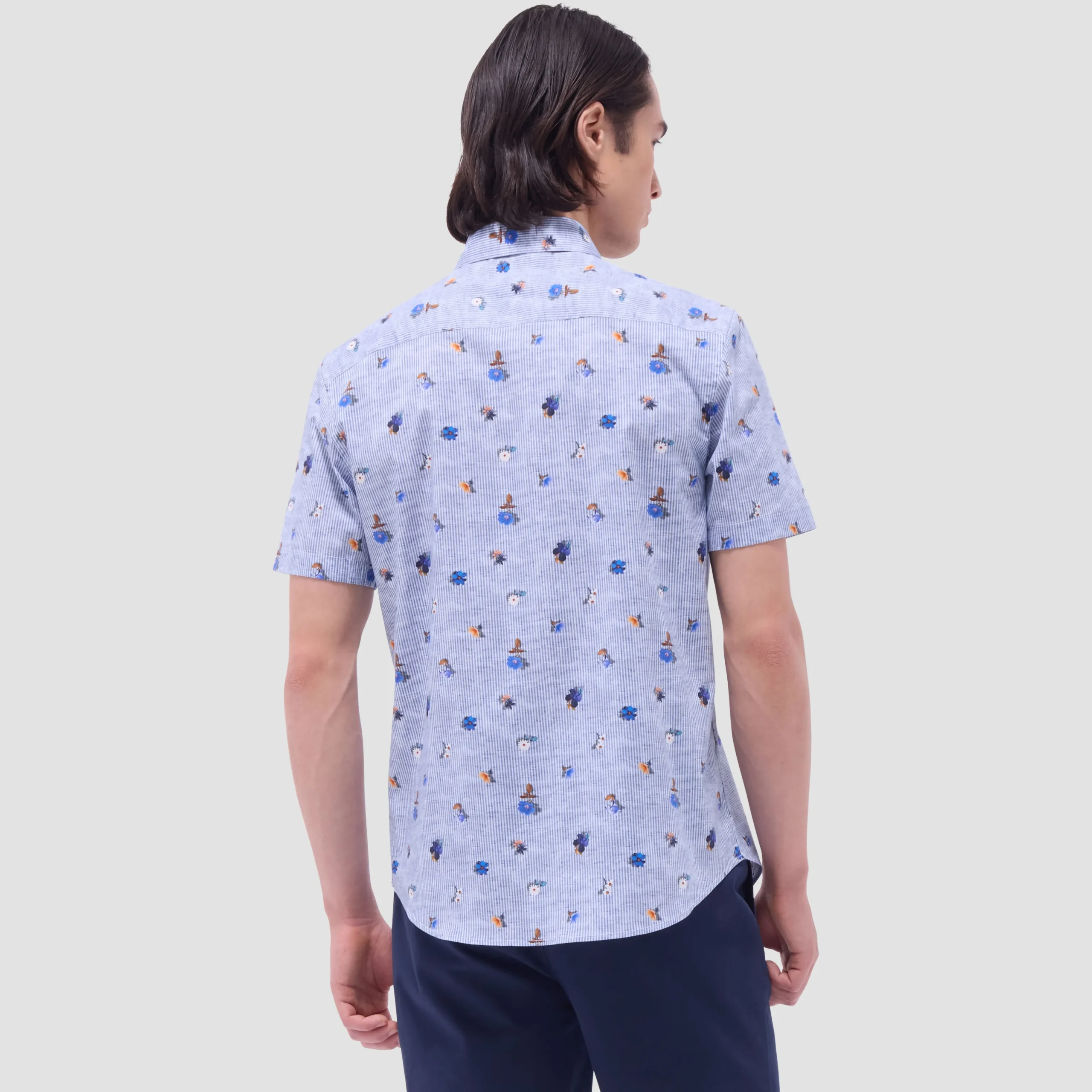 Orson Striped Floral Short-Sleeve Shirt