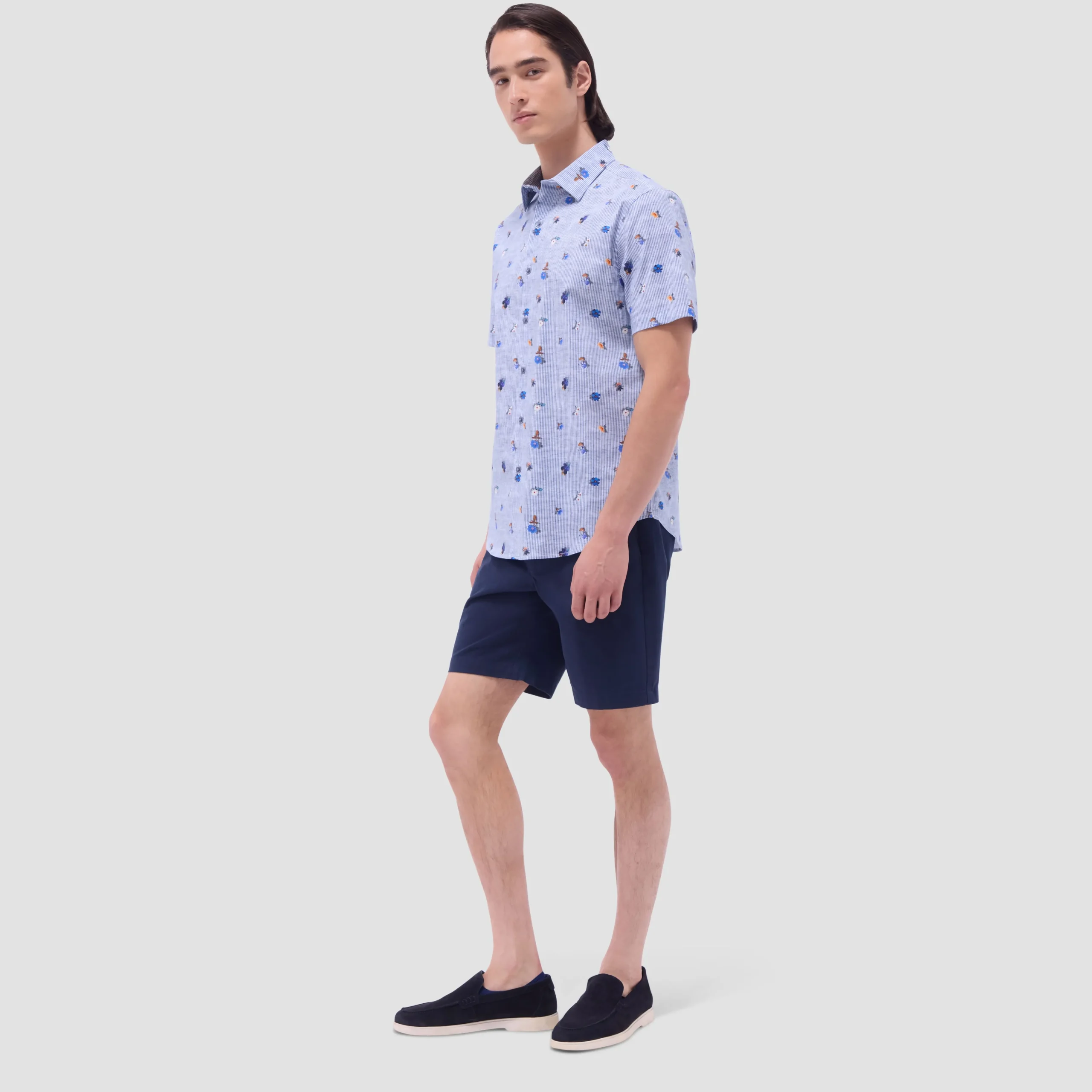 Orson Striped Floral Short-Sleeve Shirt
