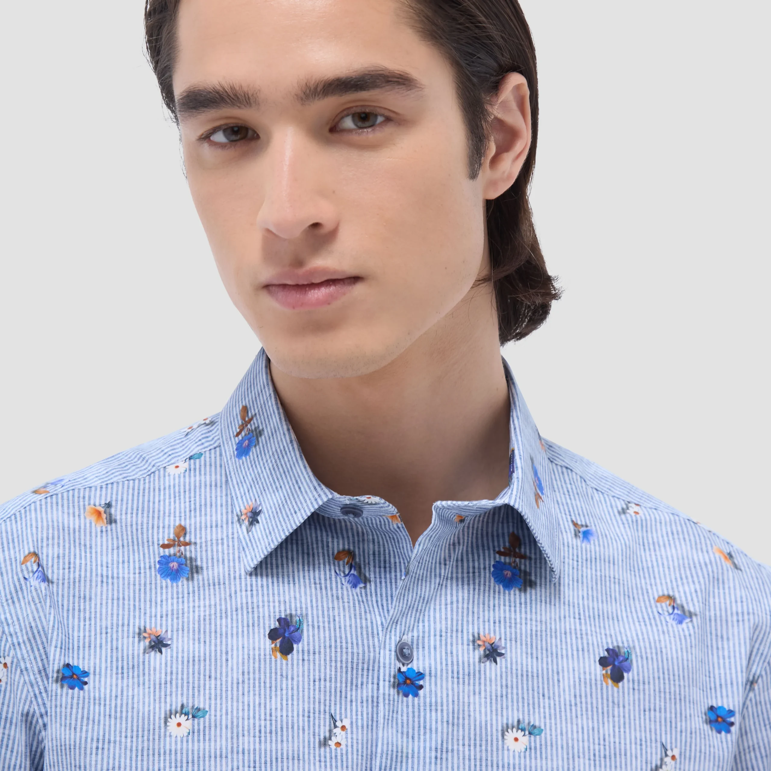 Orson Striped Floral Short-Sleeve Shirt