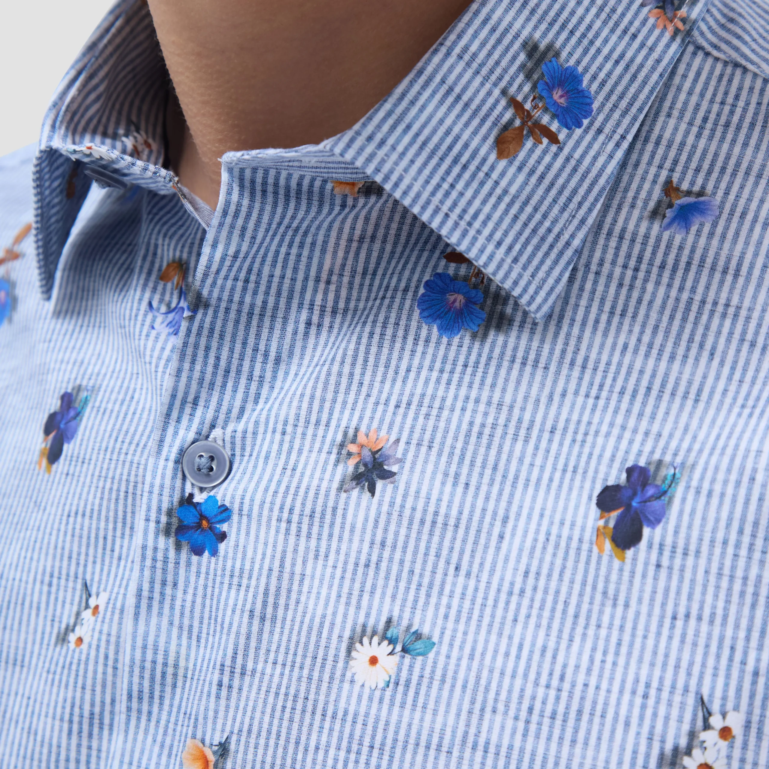 Orson Striped Floral Short-Sleeve Shirt