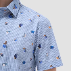 Orson Striped Floral Short-Sleeve Shirt