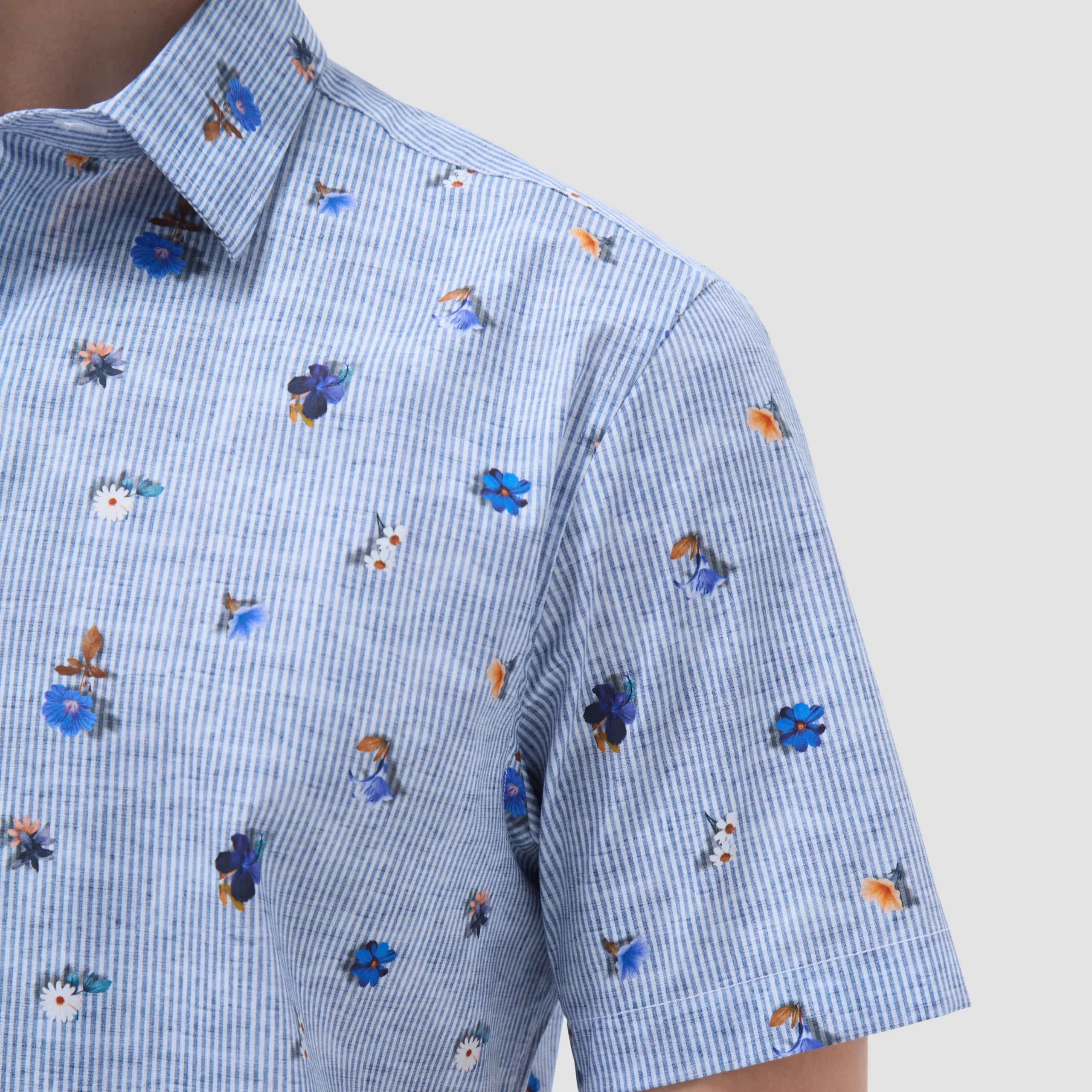 Orson Striped Floral Short-Sleeve Shirt