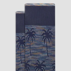 Palm Tree Melange Mid-Calf Socks
