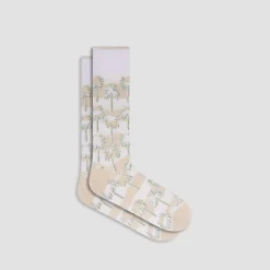 Palm Tree Mid-Calf Socks