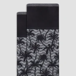 Palm Tree Mid-Calf Socks