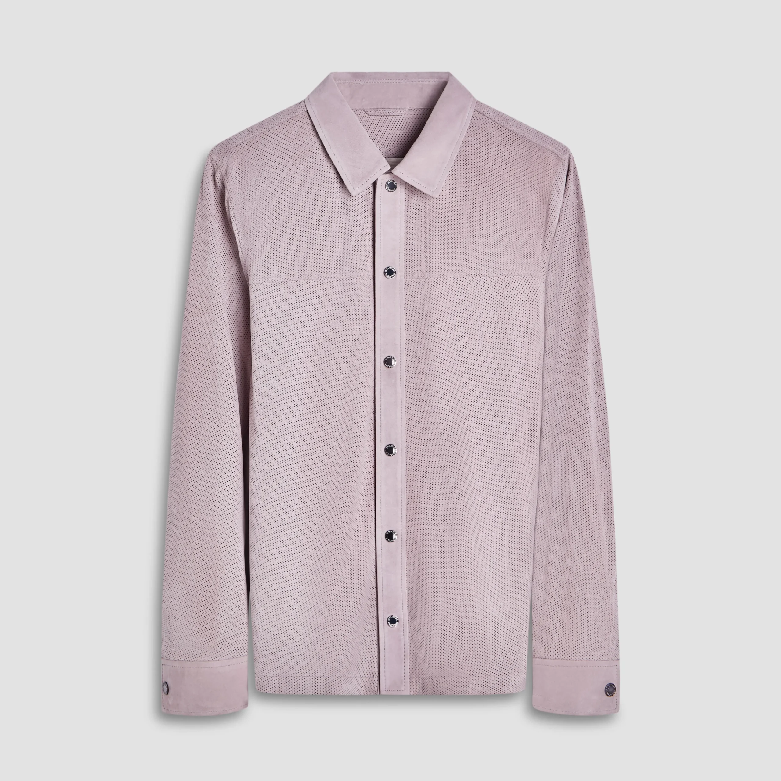 Perforated Suede Shirt Jacket