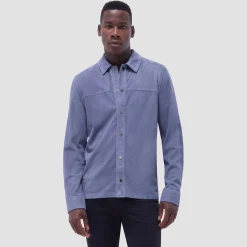 Perforated Suede Shirt Jacket