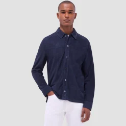 Perforated Suede Shirt Jacket